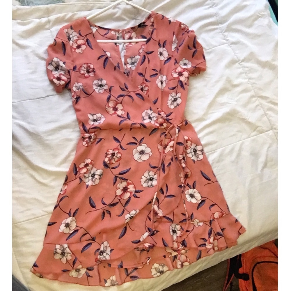 Pink floral romper/dress